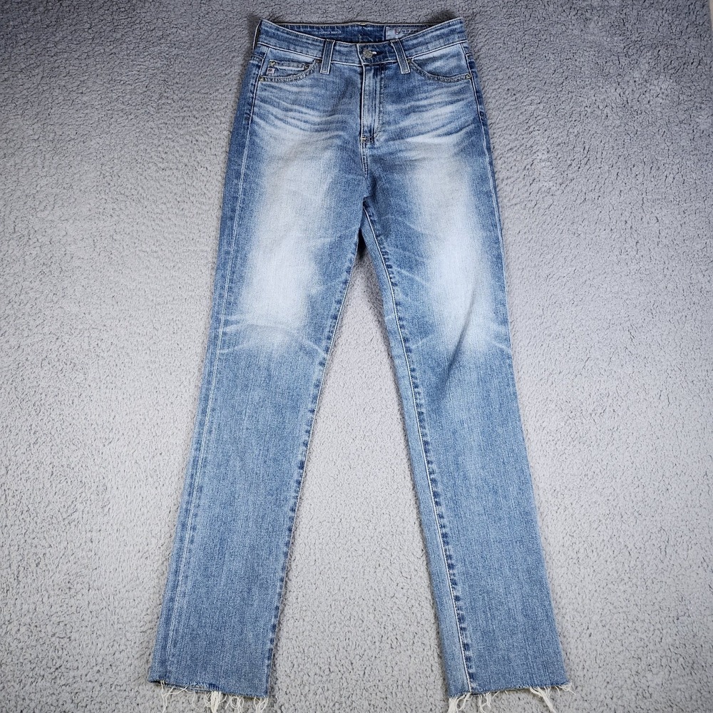AG Adriano Goldschmied The Sophie Ankle Hem Fray Blue Denim 25R‎